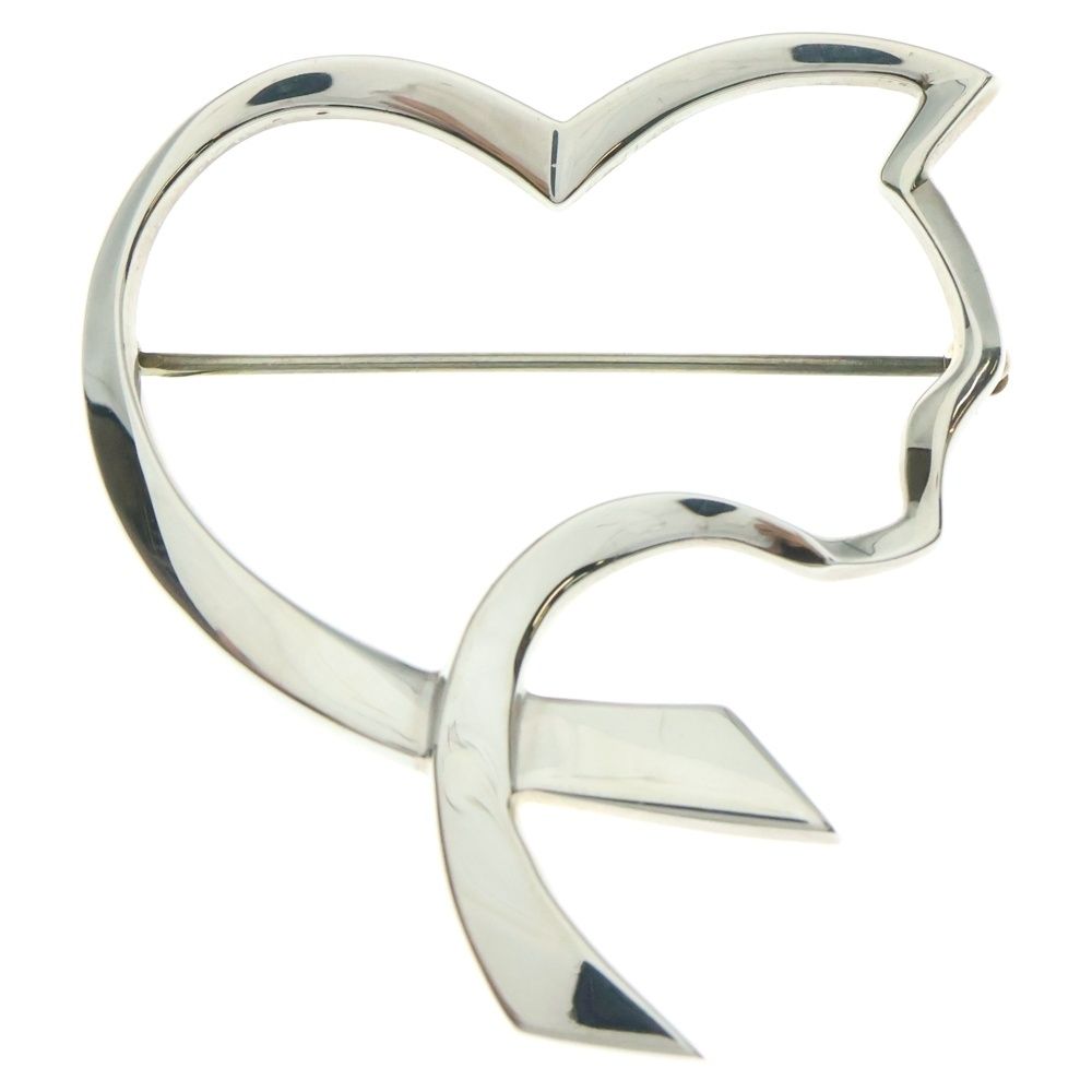 TIFFANY-Co ティファニー パロマピカソ オープンハートキャット ブローチ ピンバッジ シルバー