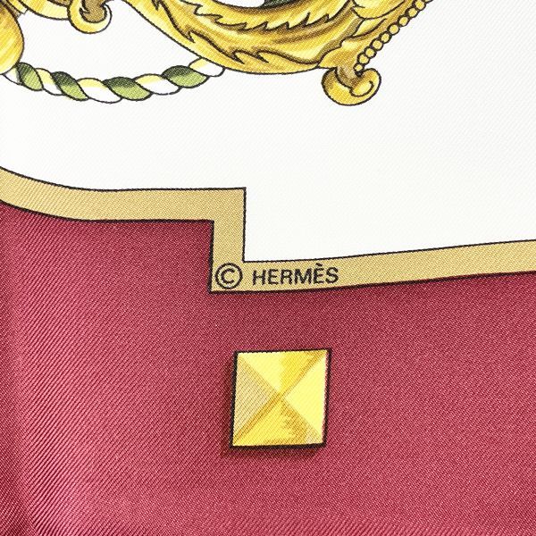 HERMES カレ90 鍵 LES CLES キー スカーフ エルメス ボルドー-