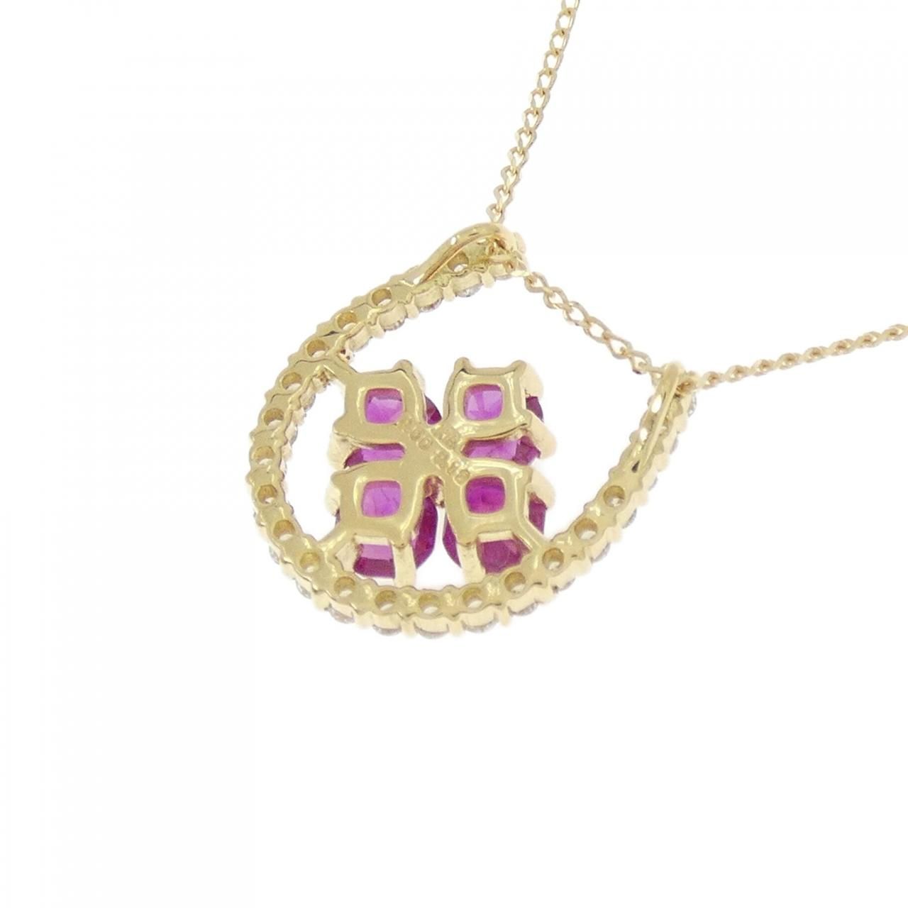 新品】K18YG ルビー ネックレス 0.50CT - メルカリ 