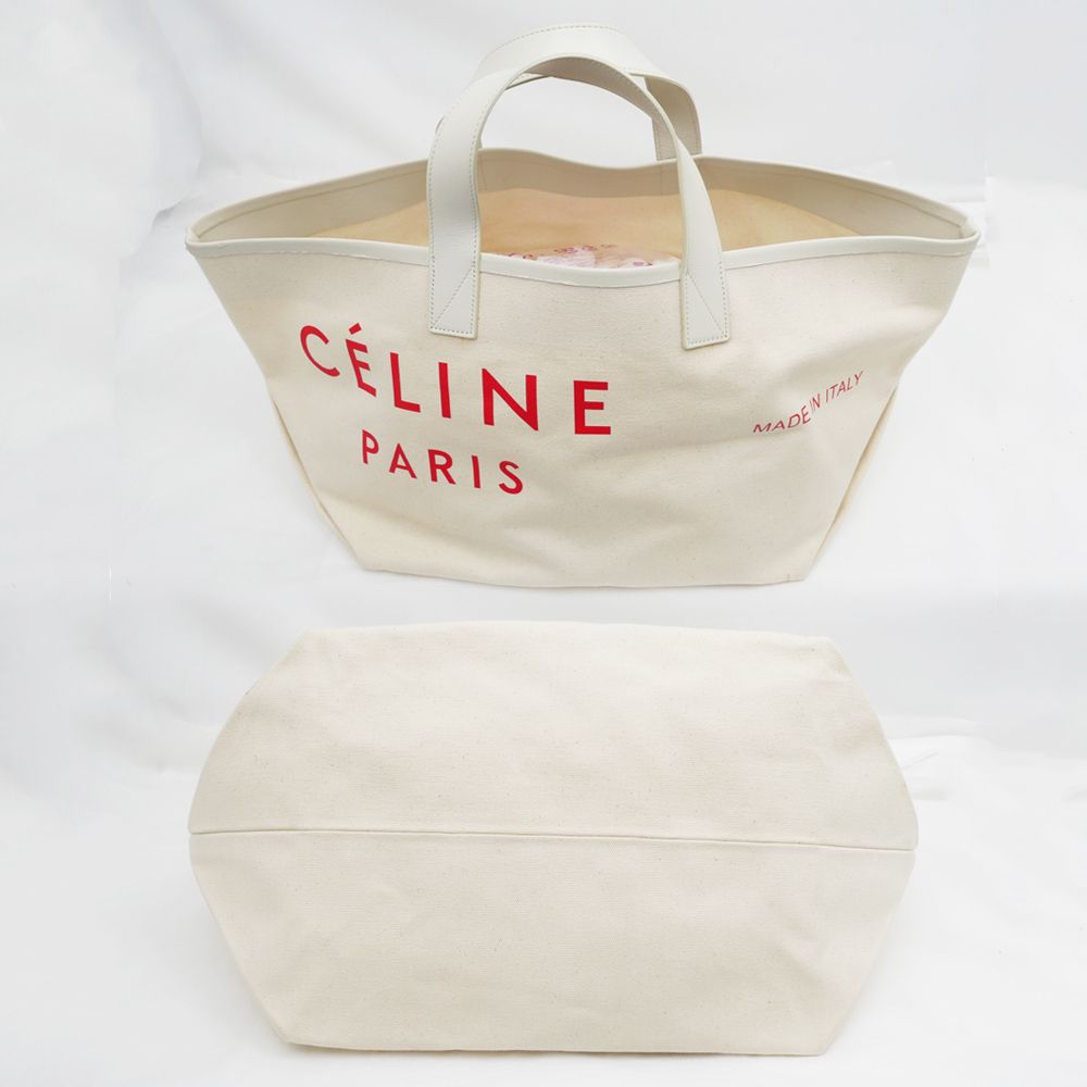 CELINE トートバッグ ホワイト/ブラック