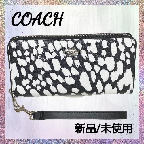 ✨【新品未使用】COACH 長財布 スポッティド アニマル ラウンドファスナー-