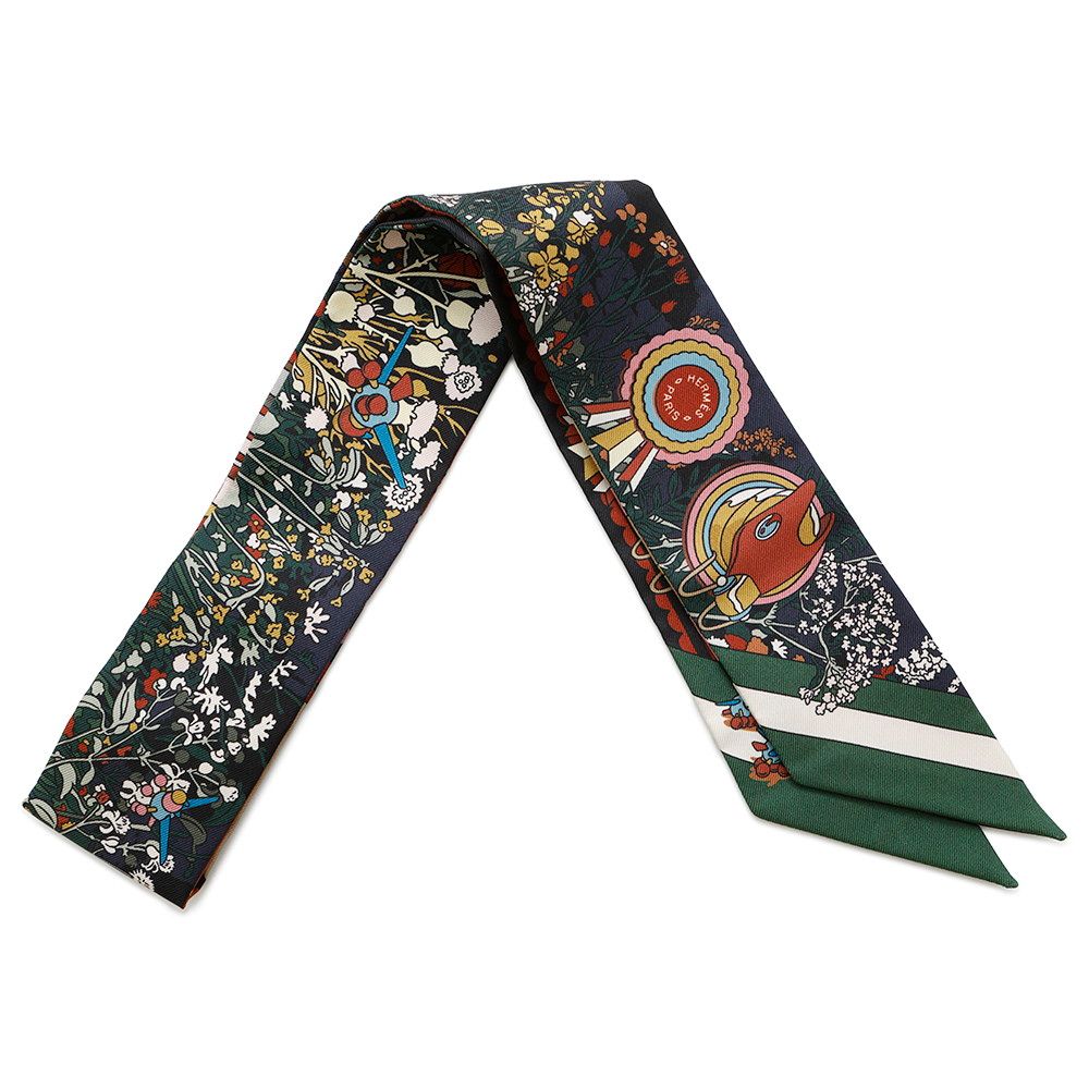 美品【HERMES】ツイリー ポニー・ピット・ストップ シルク エルメス スカーフ ツイリー ポニー・ピット・ストップ Pony Pit