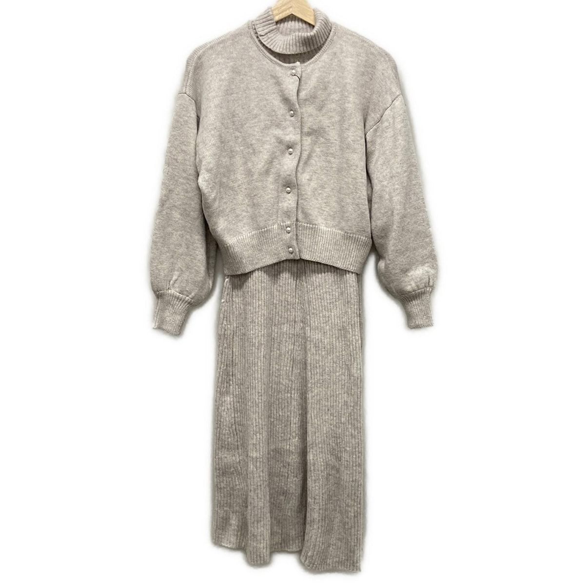 SHIPS シップス ワンピースセットアップ サイズF レディース - アイボリー×パープル ニット