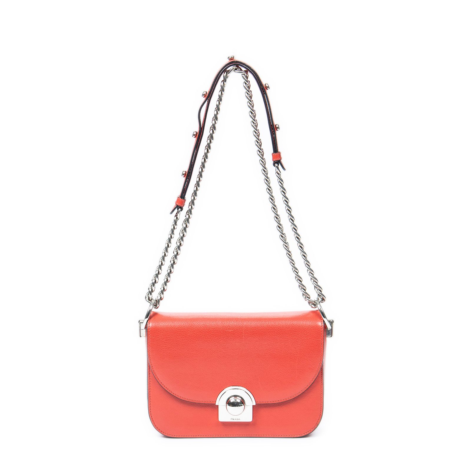 PRADA プラダアーケード クロスボディ赤グレースカーフスキンA