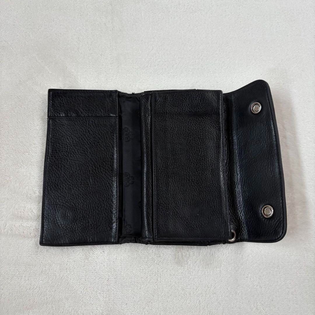 CHROME HEARTS WAVE ダガー　レザーウォレット　長財布　ブラック CHROME HEARTS WAVE ダガー レザーウォレット 長財布 ブラック CHROME