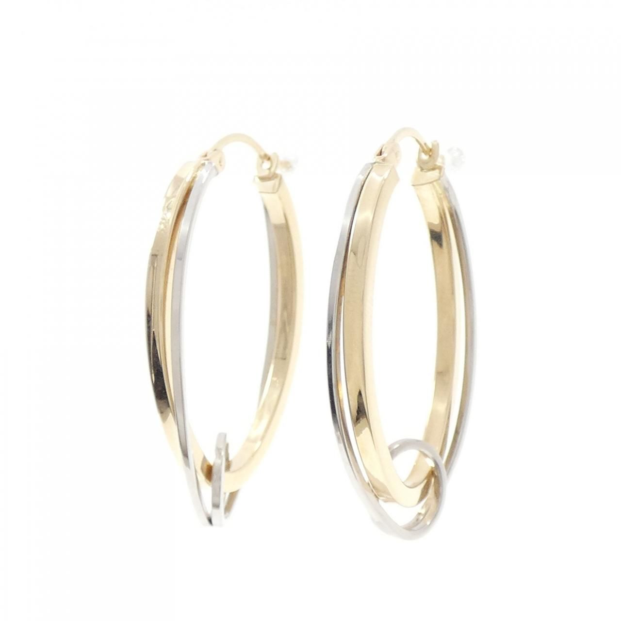 ミズキ14KYG ラージバナナフープピアス 14KYG/14KWG ピアス MIZUKI