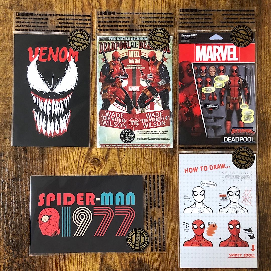 ポストカード】マーベル MARVEL スパイダーマン デッドプール 絵葉書 