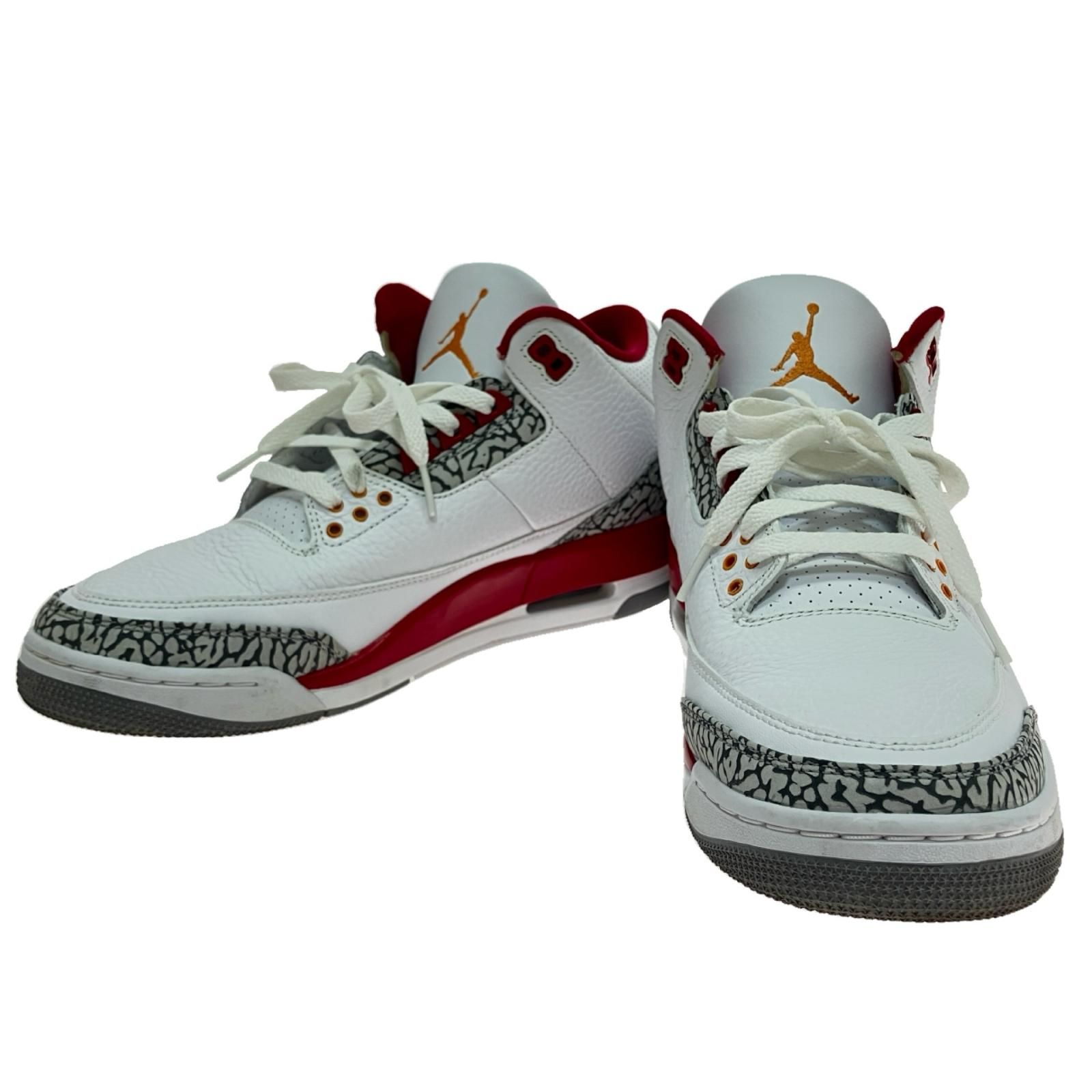 NIKE ナイキ エアジョーダン3 レトロ CT8532 ホワイト×レッド - メルカリ 