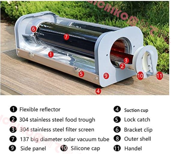 WJW ソーラーオーブン ソーラーグリル 137mm大口径真空管付き ソーラークッカー サンストーブ 360°真空集熱式 キャンプ用ストーブ ソーラーBBQ調理器具 無燃料ストーブ 4～5人用 HRDEVELOPMENT_JP