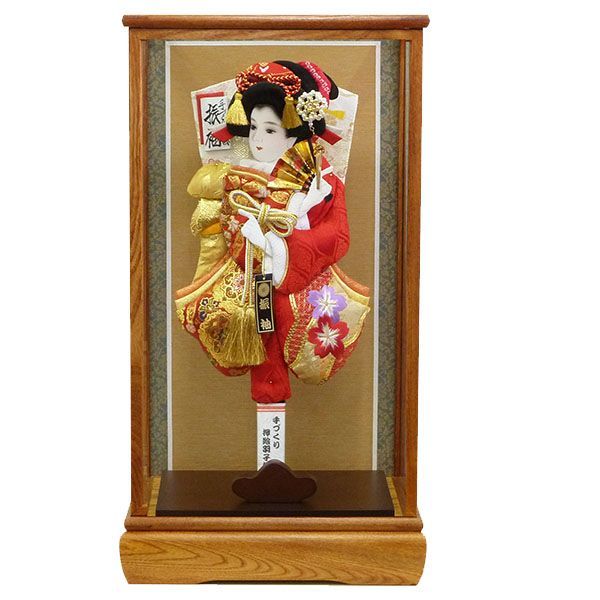 13号正絹刺繍振袖羽子板欅塗ケース飾