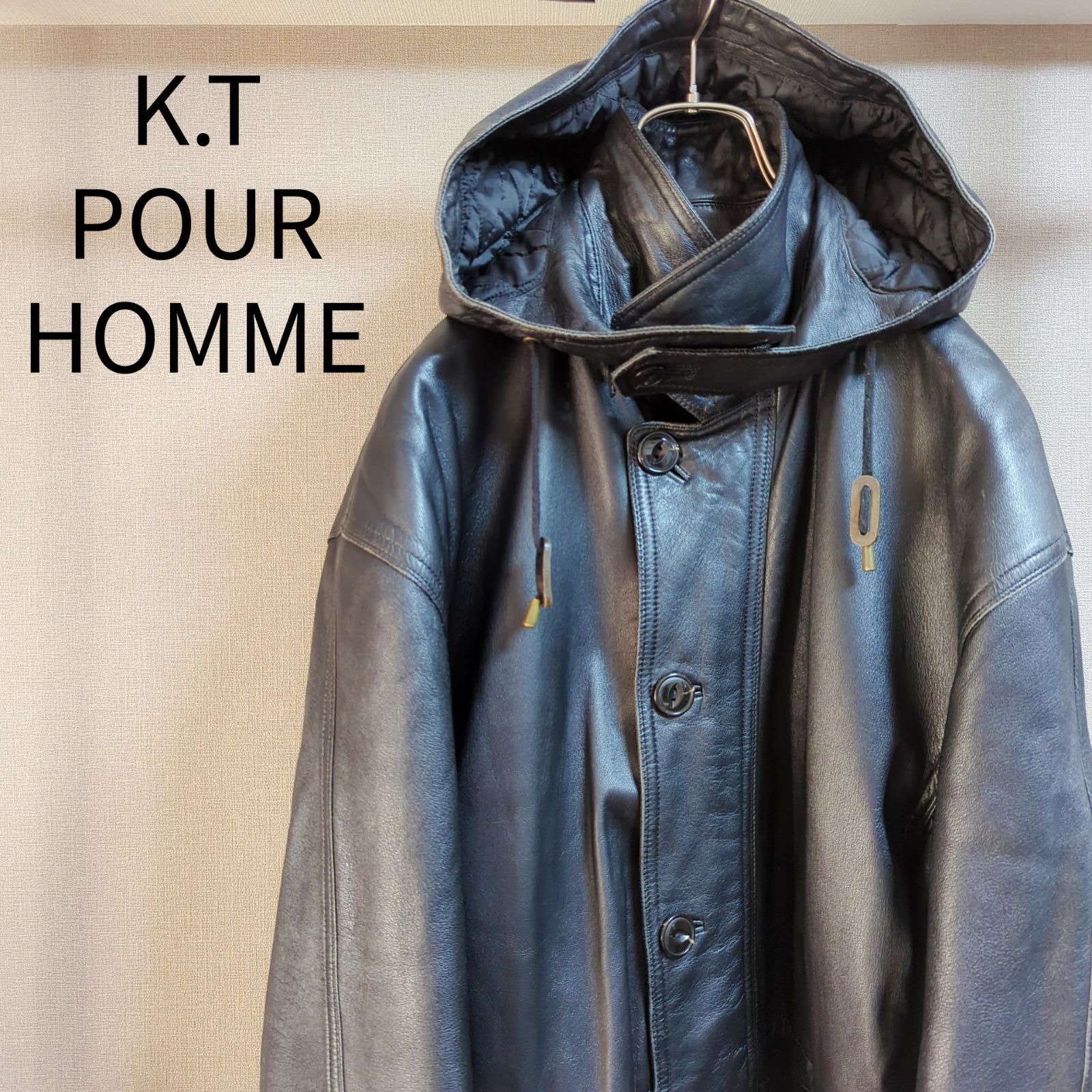 K.T POUR HOMME ダブルブレストコート　アンゴラ　羊毛　ヴィンテージ K.T POUR HOMME ダブルブレストコート アンゴラ 羊毛 ヴィンテージ