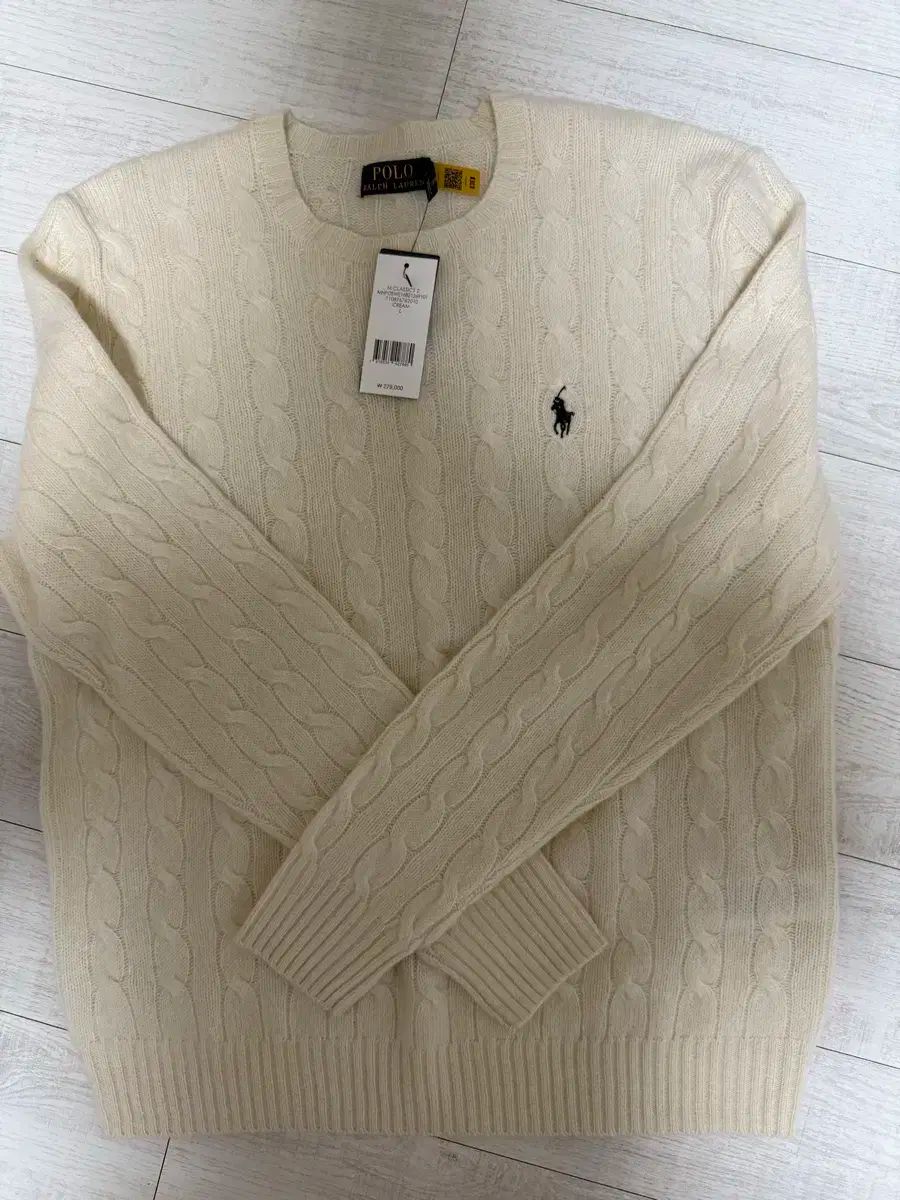 ポロ Ralph Lauren ラルフローレン ケーブル ニット セーター アンドーバー クリーム L