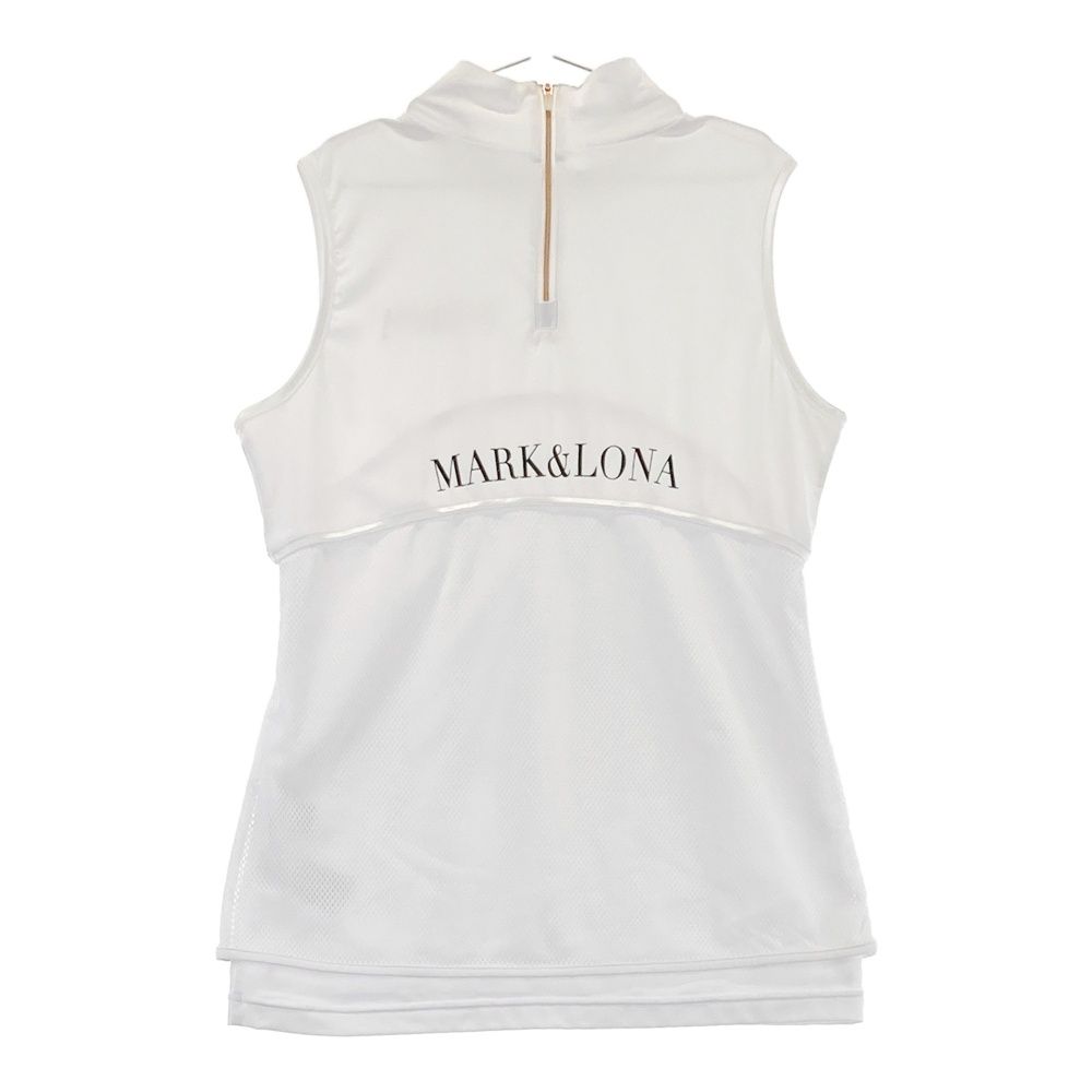 サイズ 38 MARK-LONA マークアンドロナ ハイネック ノースリーブシャツ ホワイト系 240101537576 ゴルフウェア レディース ストスト