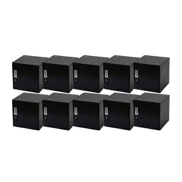 スチールロッカー キューブ型 連結 10個セット 10人用 鍵付き UVカット キューブボックス 収納ボックス sy23al110p ブラック