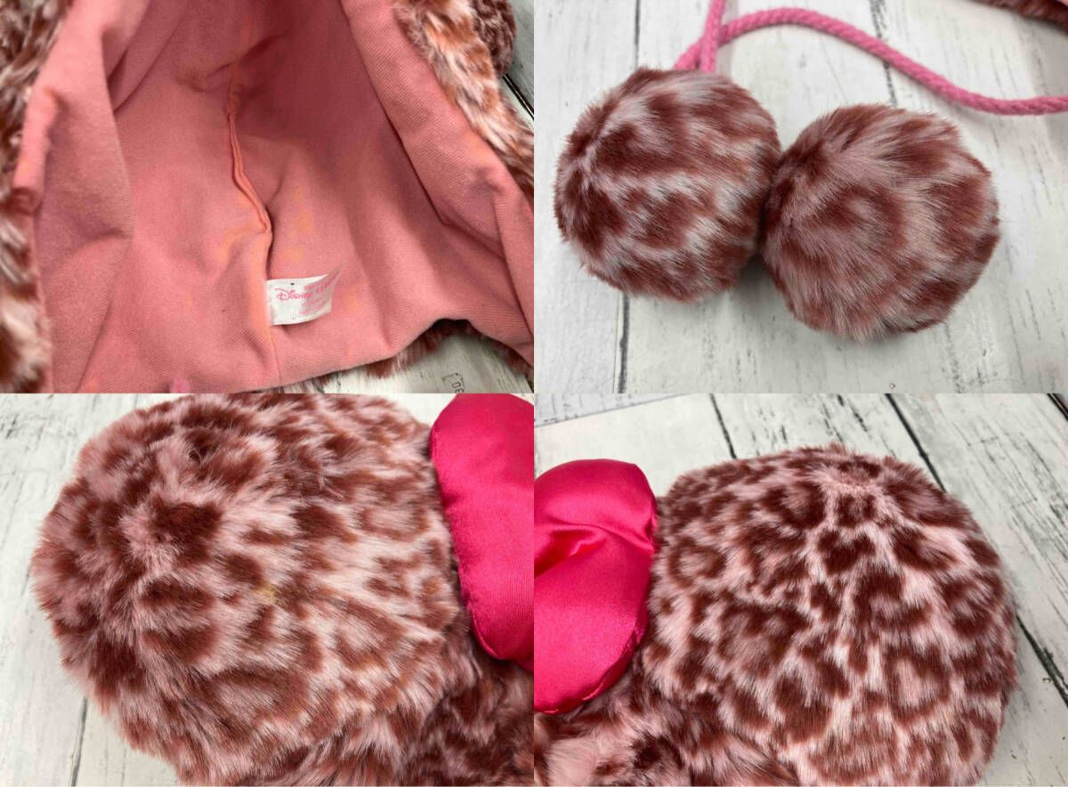 【美品】 ディズニー ミニー ファンキャップ ヒョウ柄 ピンク＆茶色 2点セット 2個セット ディズニー ファンキャップ ヒョウ柄