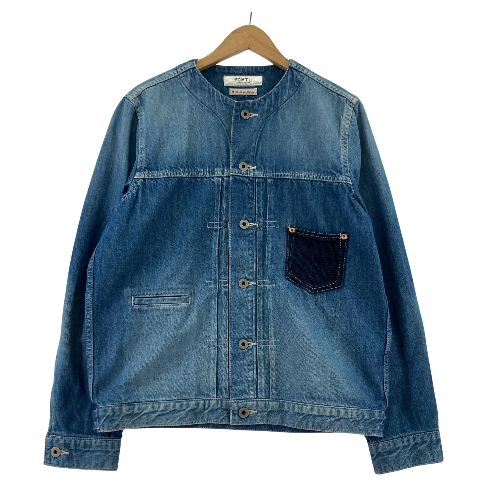 FDMTL ファンダメンタル デニムノーカラージャケット size2/ライト 
