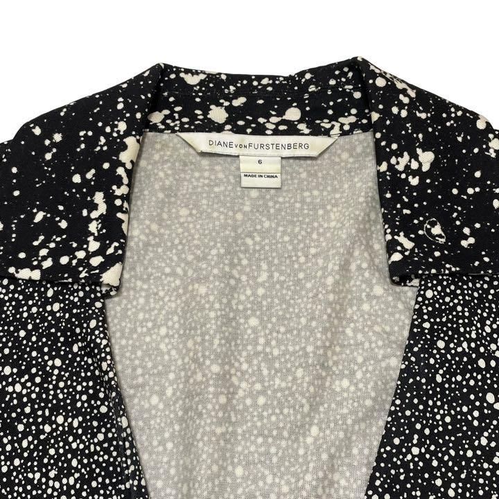 ダイアンフォンファステンバーグ ワンピース ストレッチ 白ドット 美品 