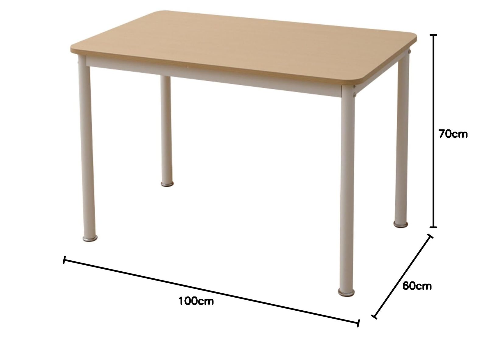 強力な 角が丸い 傷や汚れに強い天板 組立品 耐荷重80kg 幅100×奥行60×高さ70cm モクメナチュラル アイボリー パソコンデスク デスク MFD-1060R GNA IV 山善 YAMAZEN 神秘の