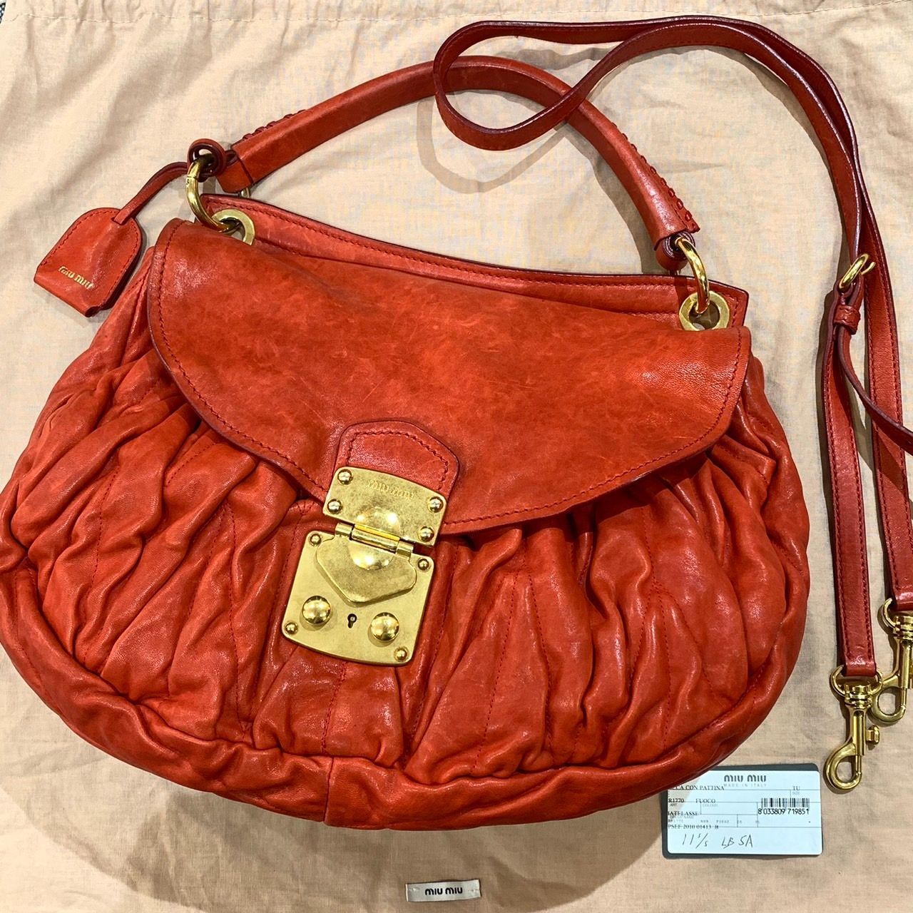 MIUMIU ACCA CON PATTINA ミュウミュウ マトラッセ 2WAYバッグ 