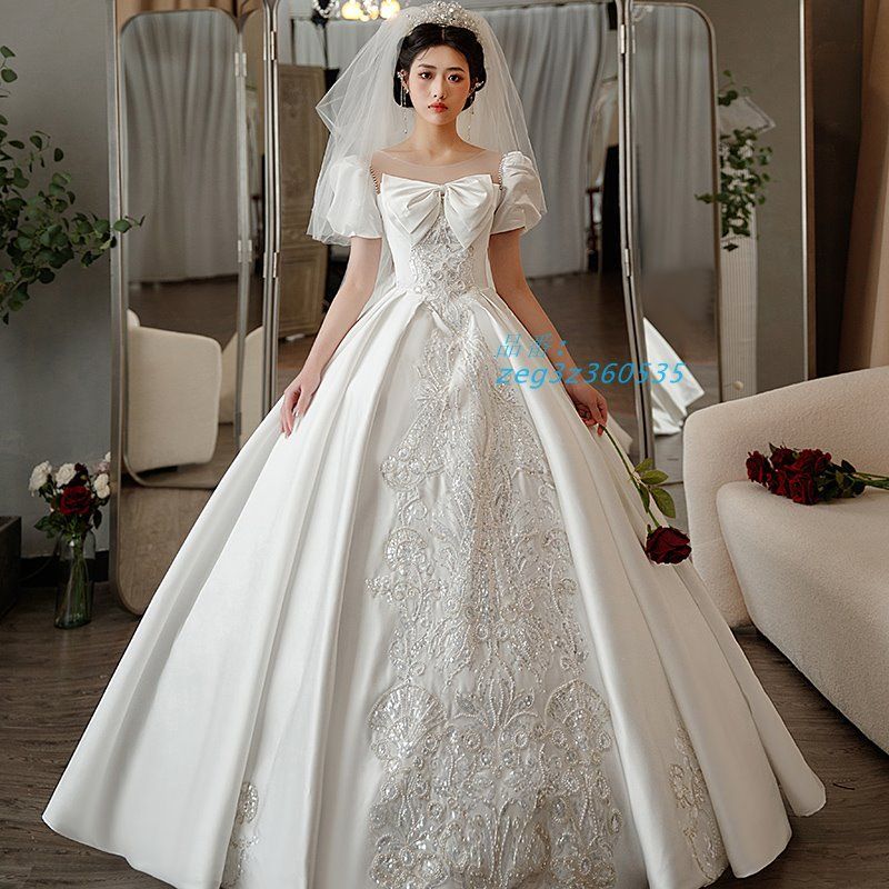 ウェディングドレス ウエディングドレス 二次会 結婚式 前撮り ブライダル プリンセスラインドレス 花嫁 ロングドレス プリンセスドレス zeg3z360535