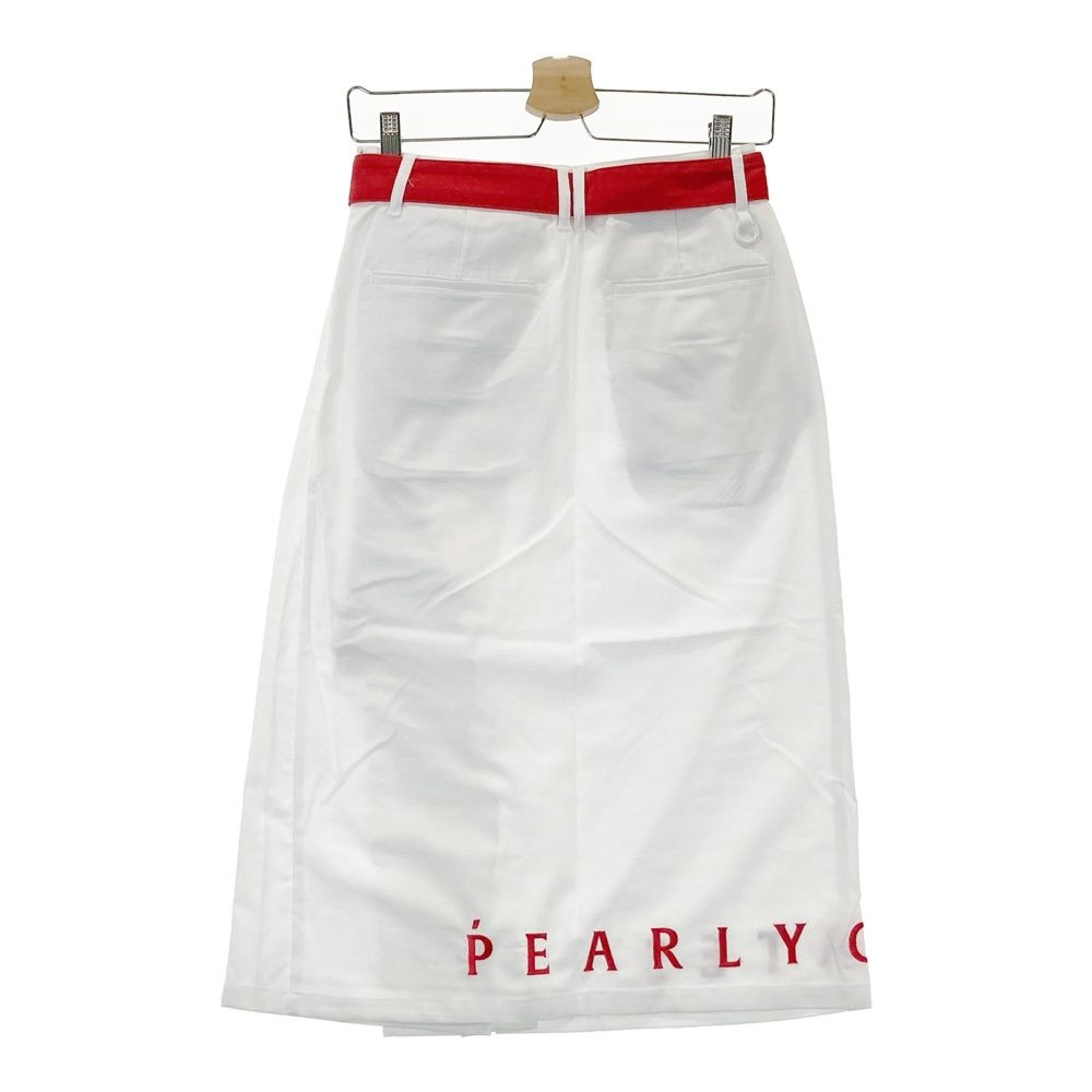 サイズ 0 PEARLY GATES パーリーゲイツ 055-2134312 ミドルプリーツ切替スカート ロゴ刺繍 ホワイト系 240101523841 ゴルフウェア レディース ストスト