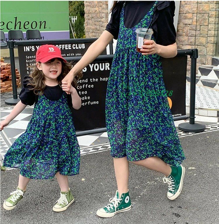 親子ペア ワンピース 親子 ペアルック 花柄 ワンピース ママと娘