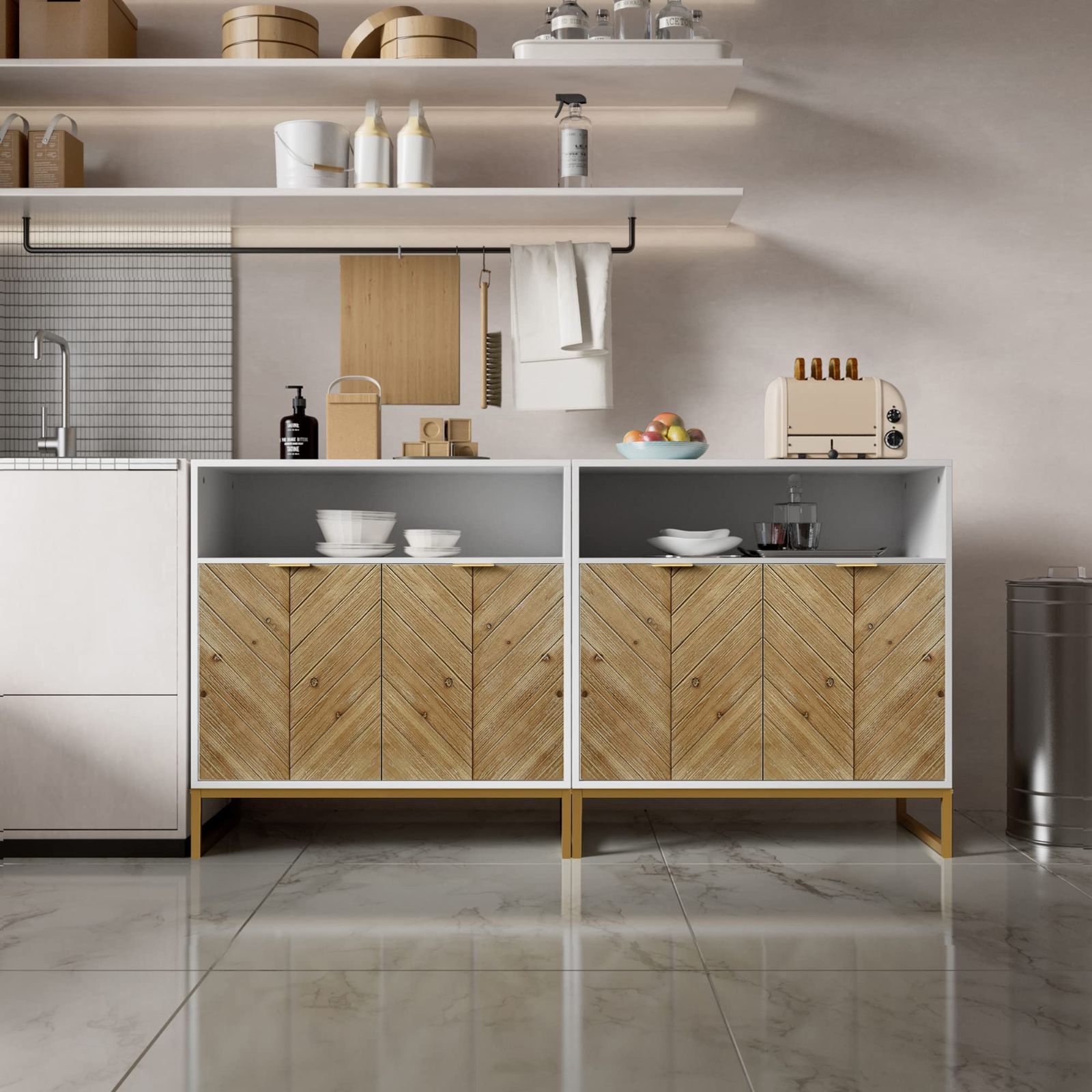 ヘリンボーン 扉付き