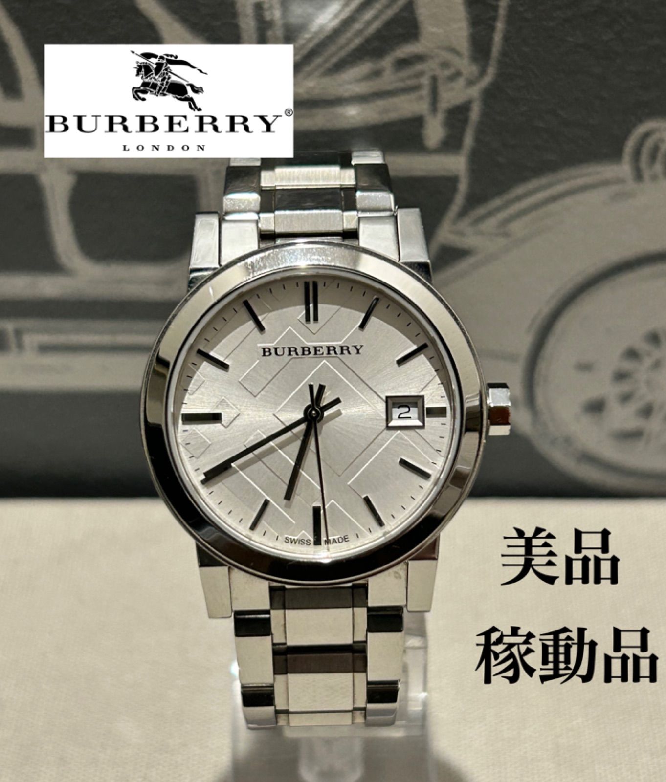 BURBERRY グレー クロノグラフ 腕時計 BURBERRY 腕時計