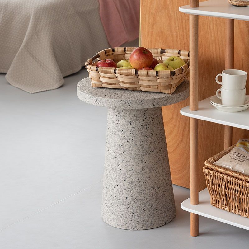 サイドテーブル テラゾー柄 東谷 MAR-11LGY MAR-11WH フェイク 石柄