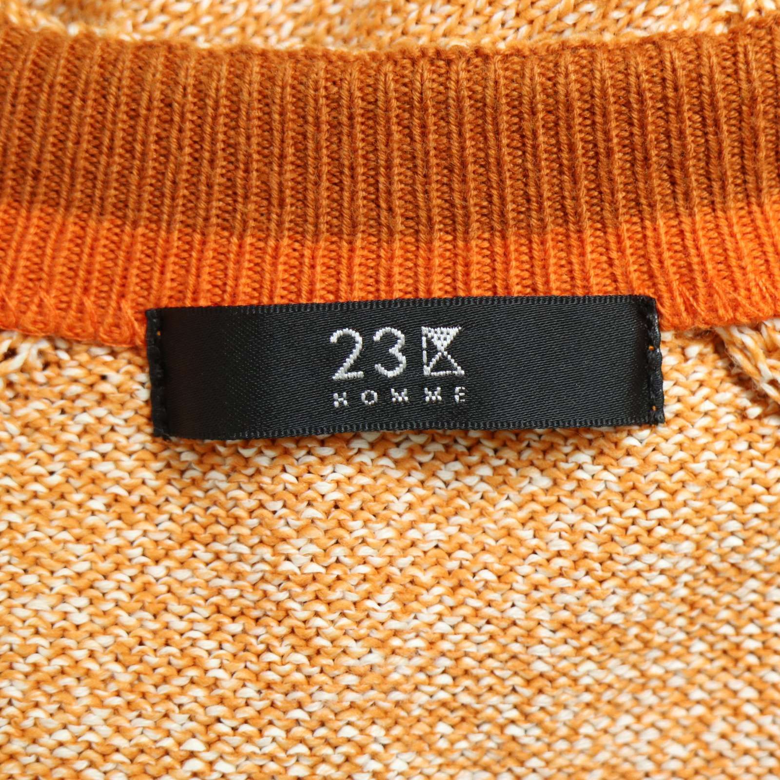 23区 HOMME オム 通年 和紙混☆ Vネック ニット カーディガン Sz.46 