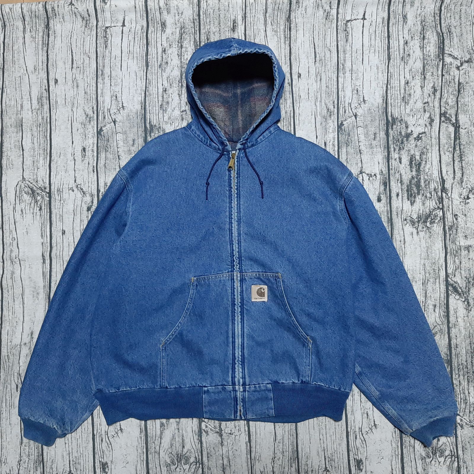 90s carharttアクティブジャケット USA製 90s Carhartt Flannel Lined Denim Active Jacket 青 L