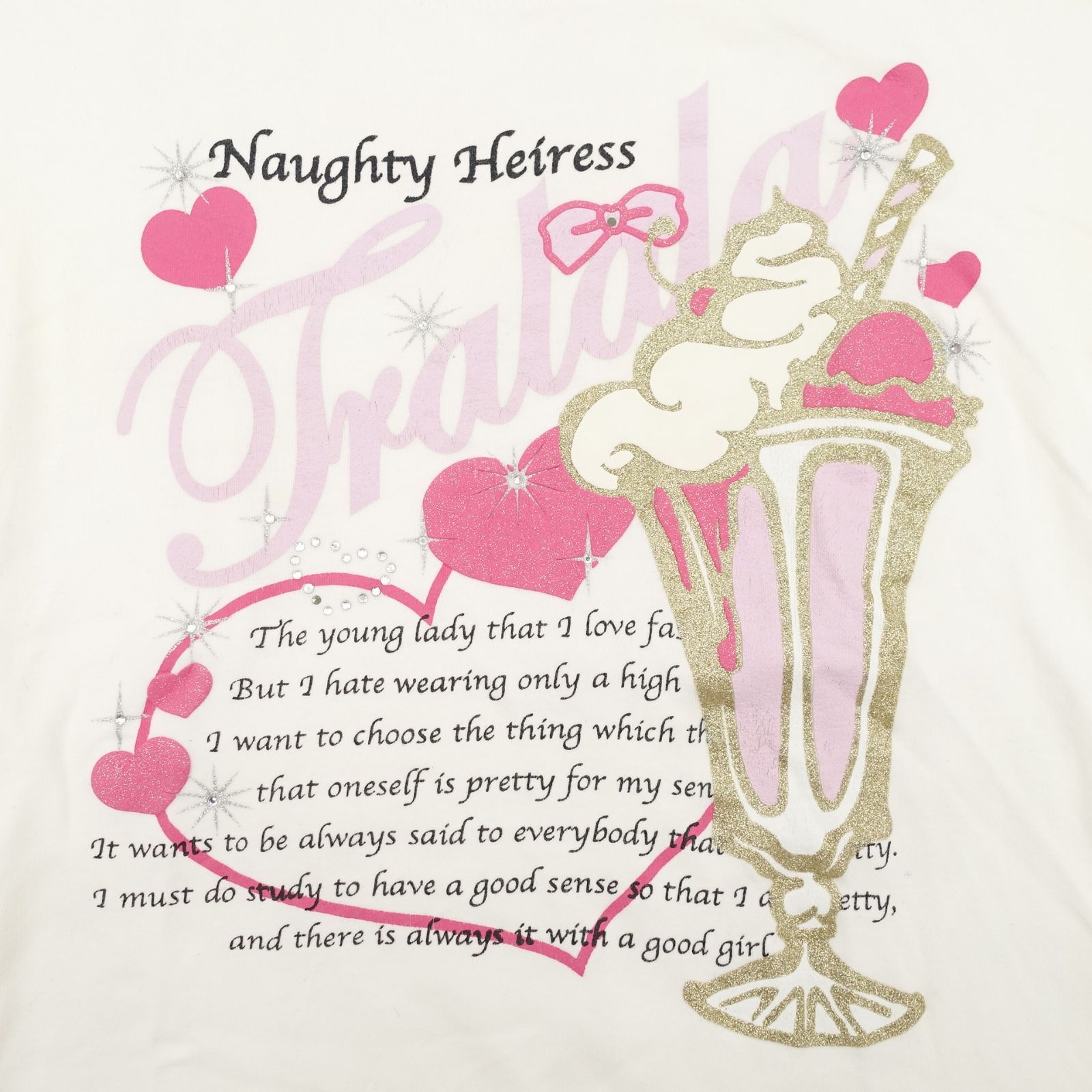 TRALALA パフェプリントTシャツ Mサイズ ピンク ハート ポップ