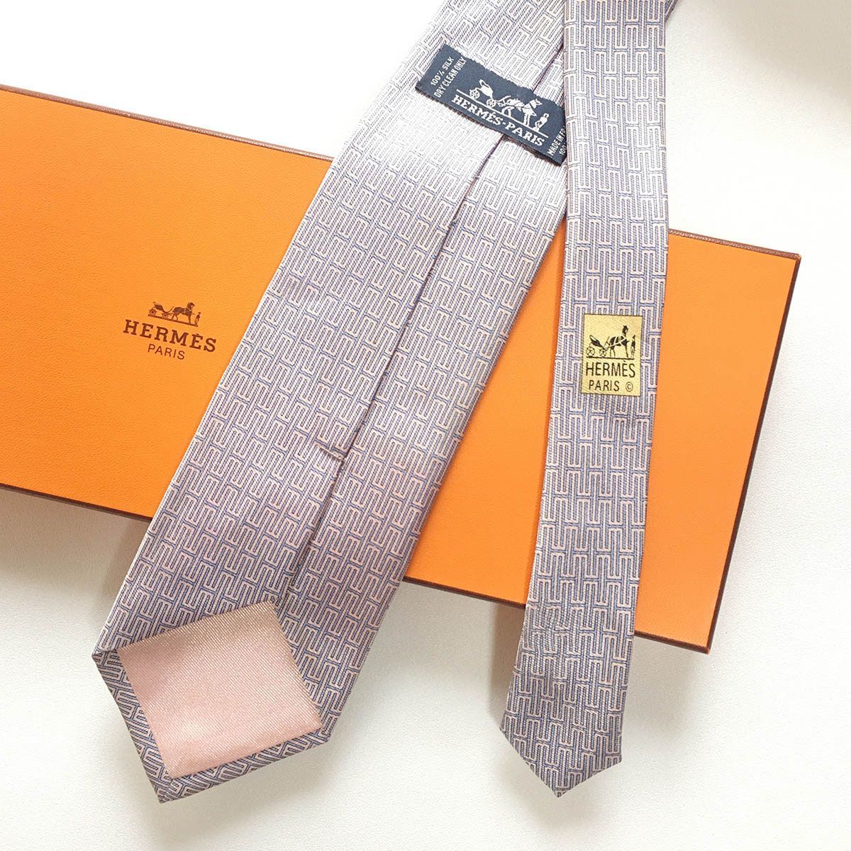 美品 エルメス HERMES ネクタイ シルク100% フランス製