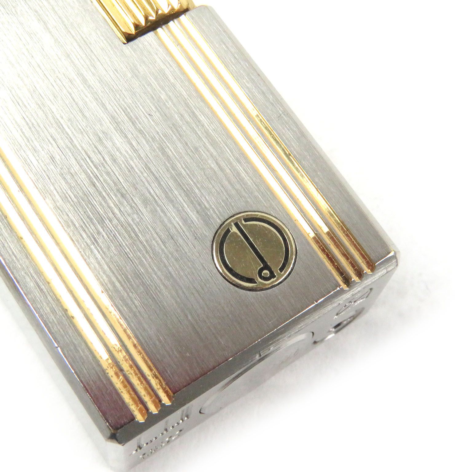 外装美品□Dunhill ダンヒル ストライプ ロゴ入り スクエア型