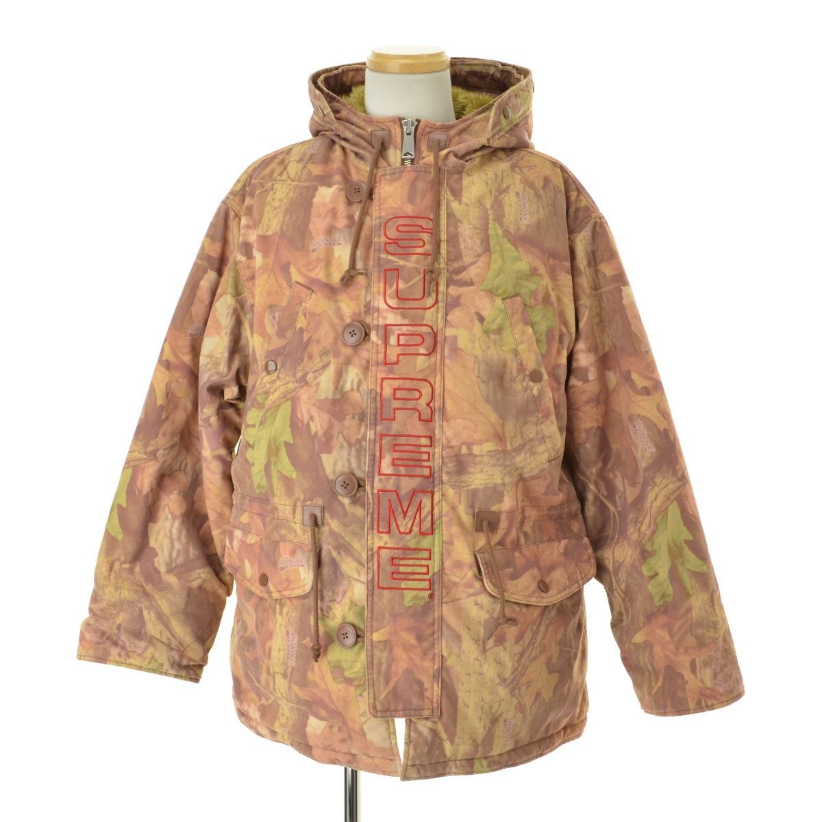 S【SUPREME】19AW Spellout N-3B Parka A.Timber Camo スペルアウト アドバンテージティンバーカモジャケット  - メルカリ