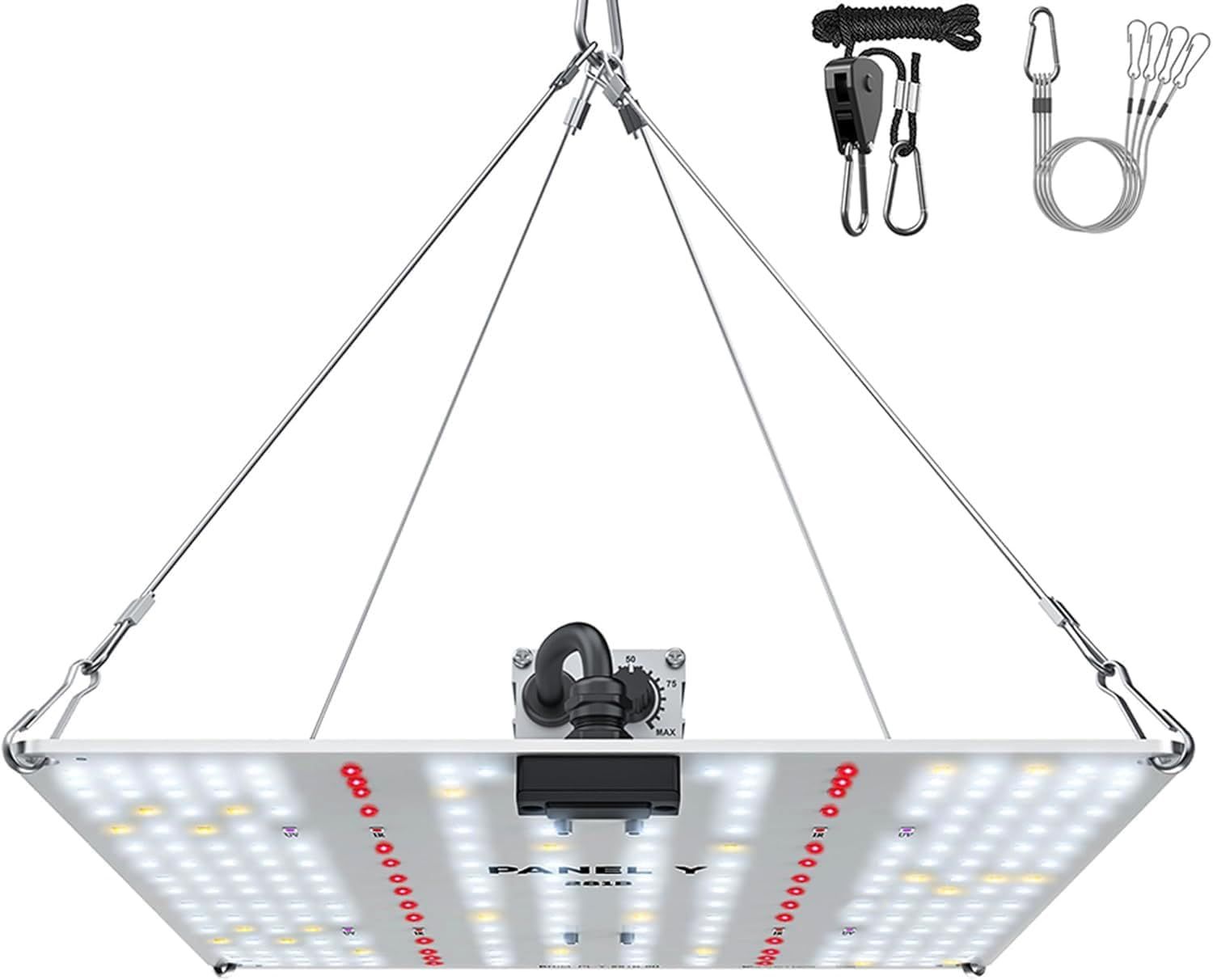 公式 BRIM ブリム PANEL Y 植物育成ライト LED パネル ブランド 無段階 調光機能 IP65 防水処理 LM281B フルスペクトル UVA IR フックワイヤー付き Max 65W PANEL Y 281B 昼白色 6