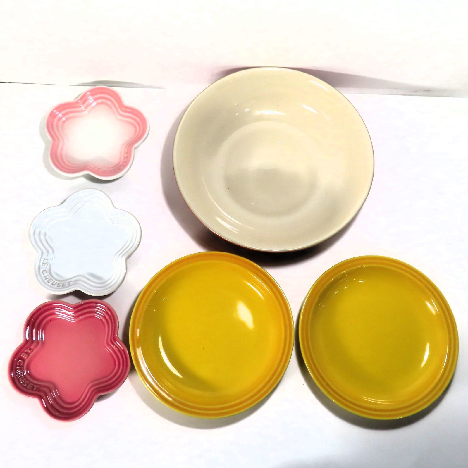 美品 LE CREUSET ル・クルーゼ 皿 陶器 6枚セット ピンク