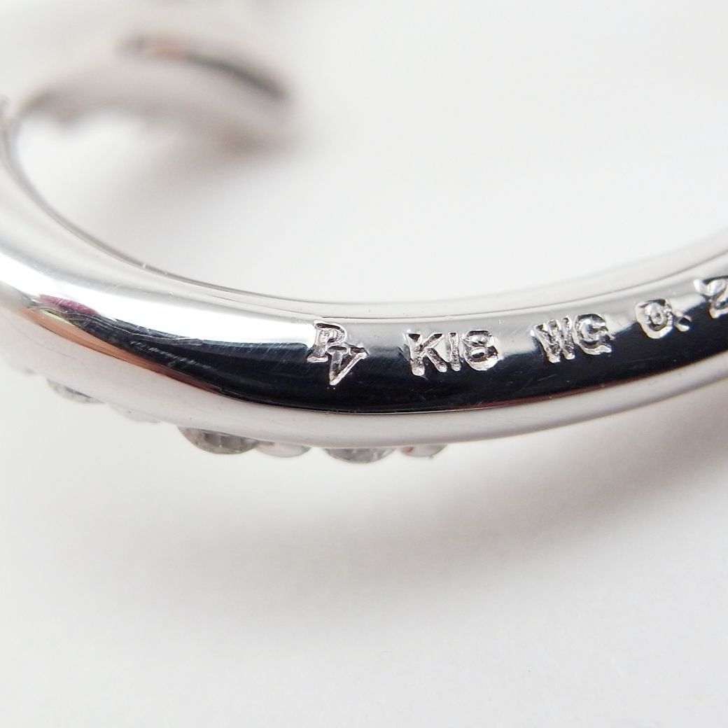 ポンテヴェキオ ハート モチーフ ダイヤモンド フープ ピアス