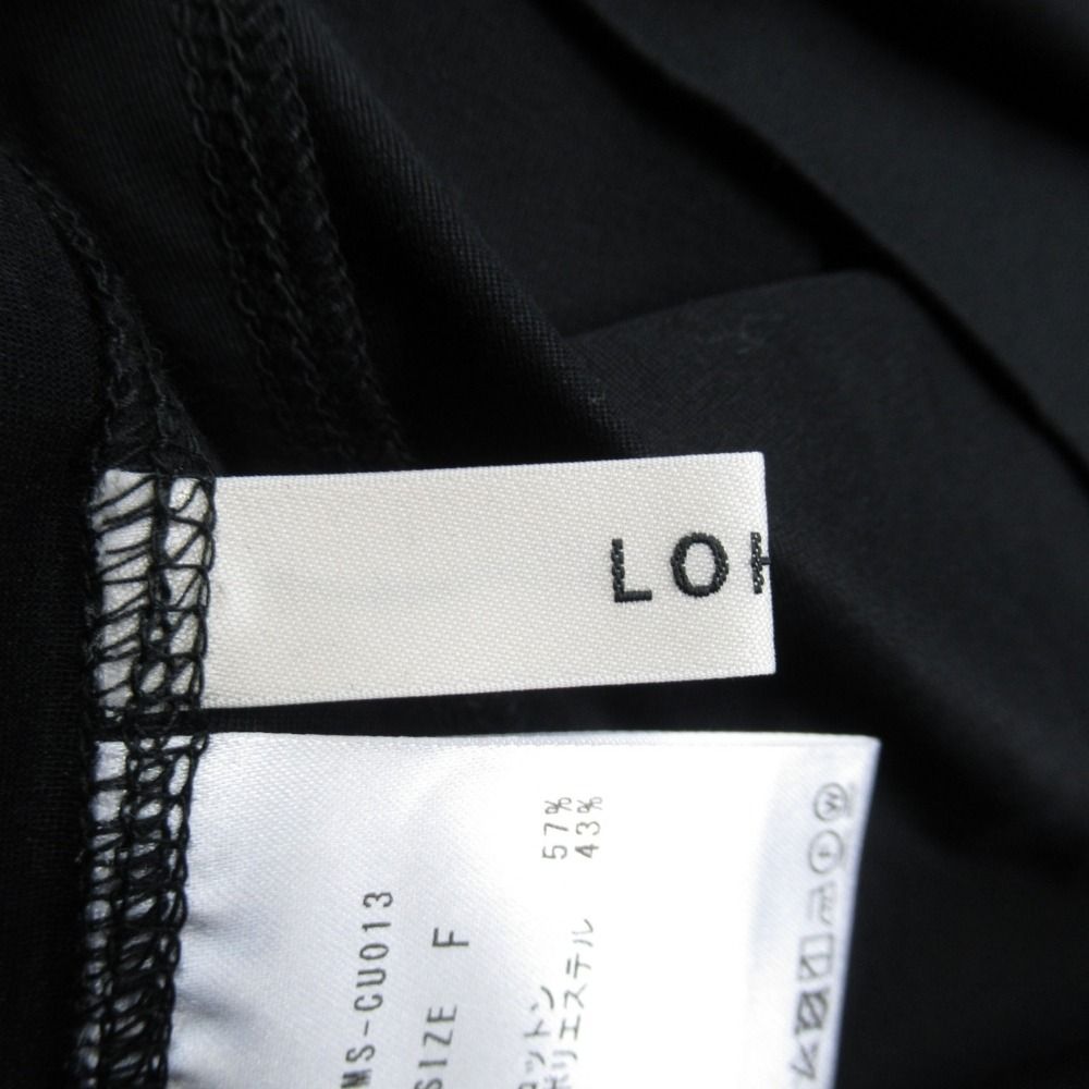 シンプルで機能的 22ss LOHEN ローヘン ノースリーブ ブラウス プルオーバー トップス カットソー サイドスリット F 黒 ブラック レディース 古着