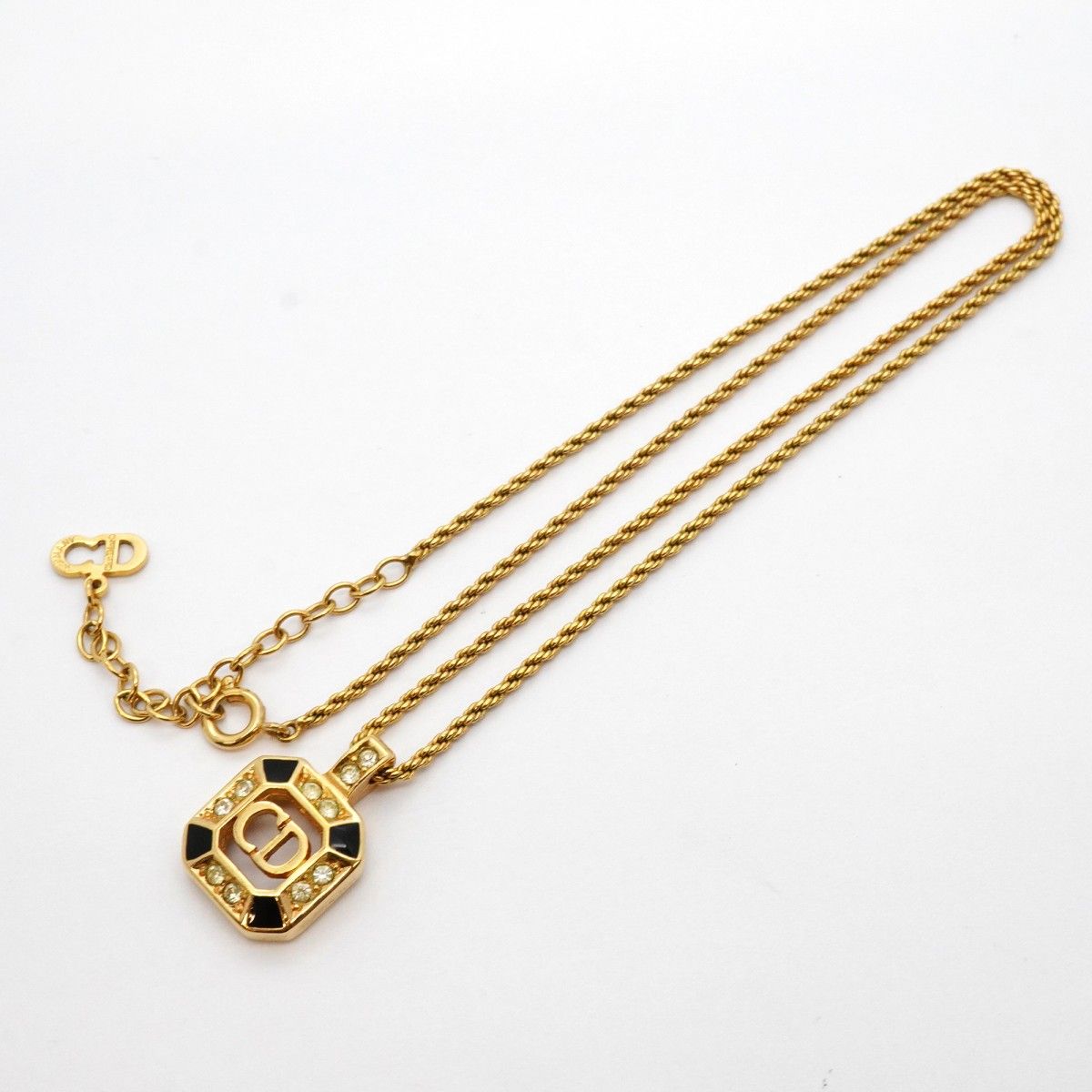 5jmb0449】クリスチャンディオール ネックレス CDロゴ GPメッキ ライン  