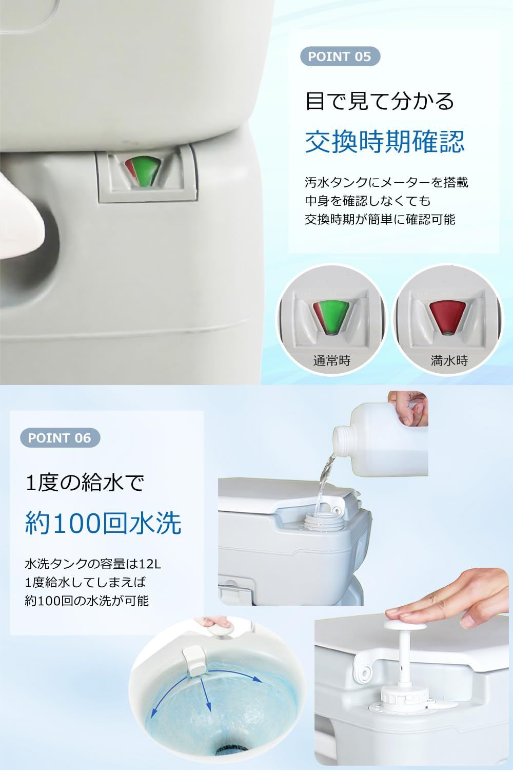 防災 簡易水洗トイレ 21L トイレ ピストンポンプ方式 簡易トイレ ポータブル水洗トイレ サンルック SR-PT4521 SunRuck