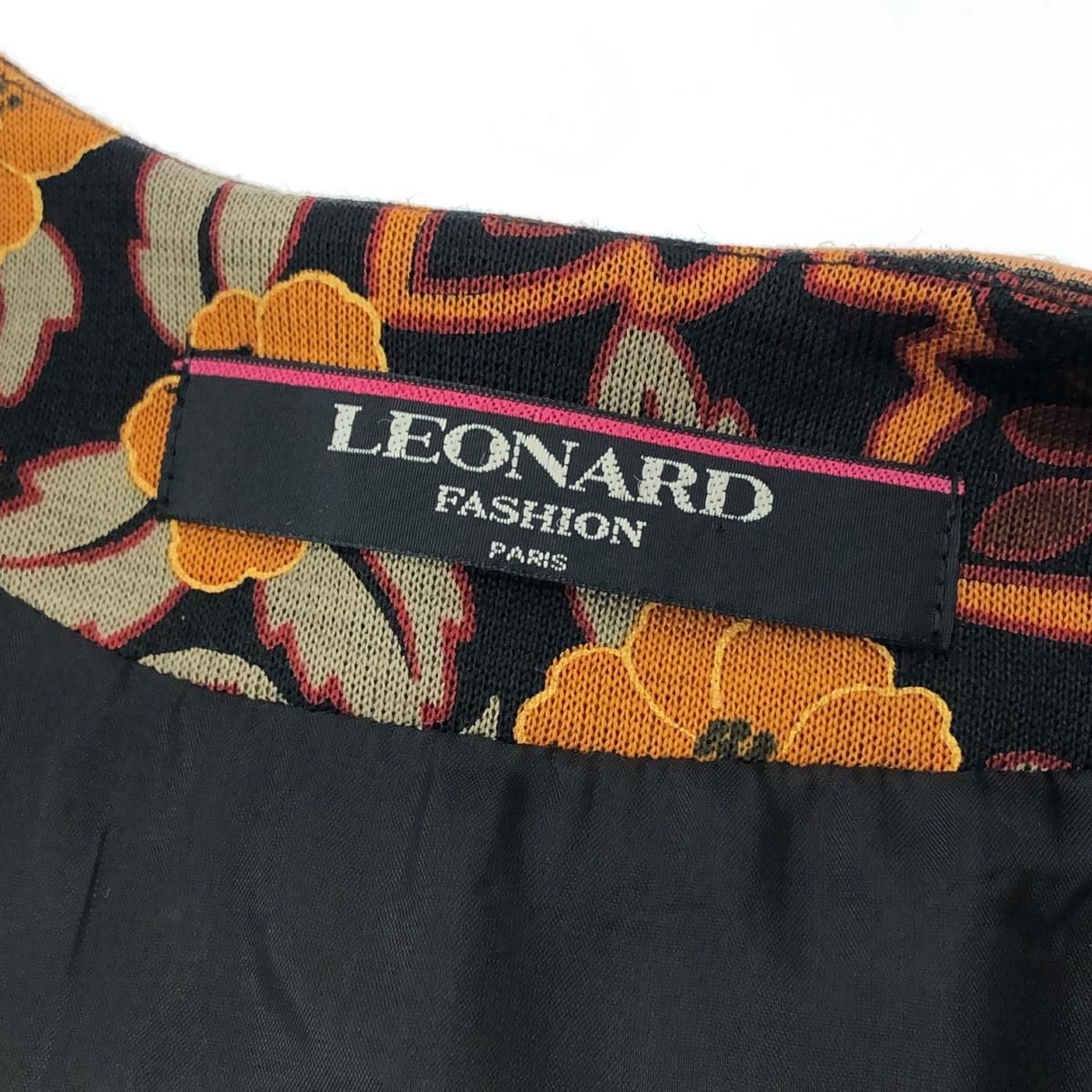 LEONARD レオナール シルクロングコート マルチカラー 総柄 花柄 金ボタン ノーカラー 絹100％ レディース 240001090405 -  メルカリ