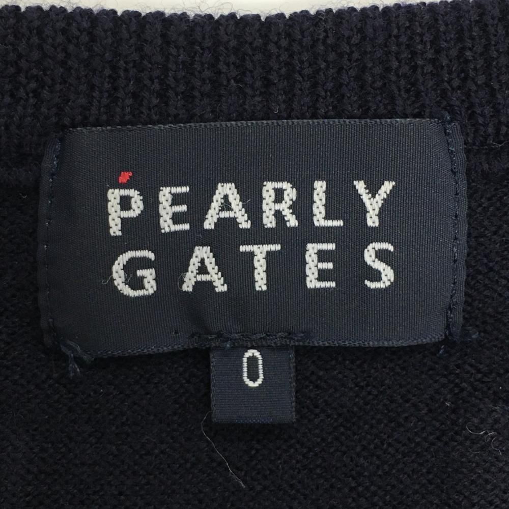 美品】パーリーゲイツ セーター ネイビー Vネック ロゴ刺しゅう