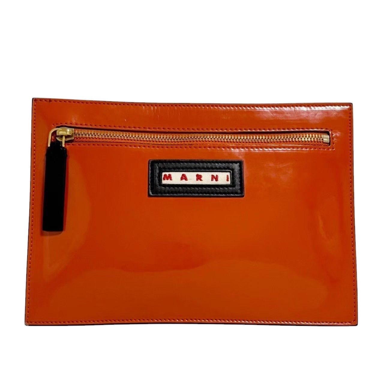 MARNI マルニ クラッチバック オレンジ 黒 バック レディース