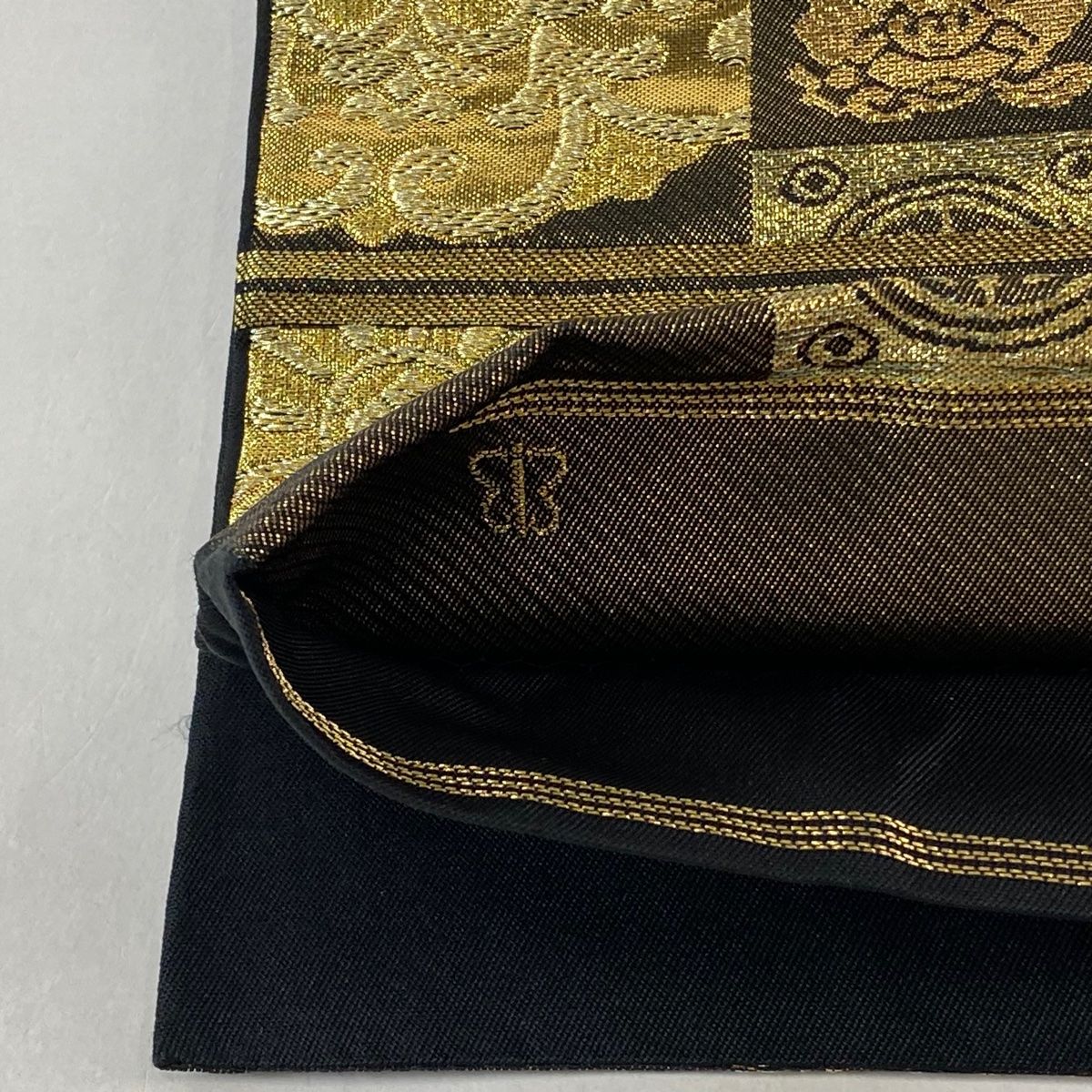 袋帯 美品 秀品 川島織物 落款 華文 金銀糸 箔 金茶 六通 正絹
