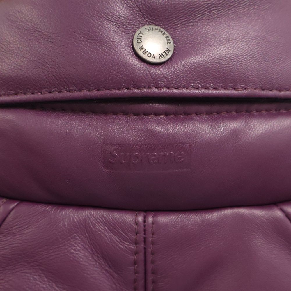 SUPREME (シュプリーム) 24AW ×Schott Chevron Leather Down Puffer