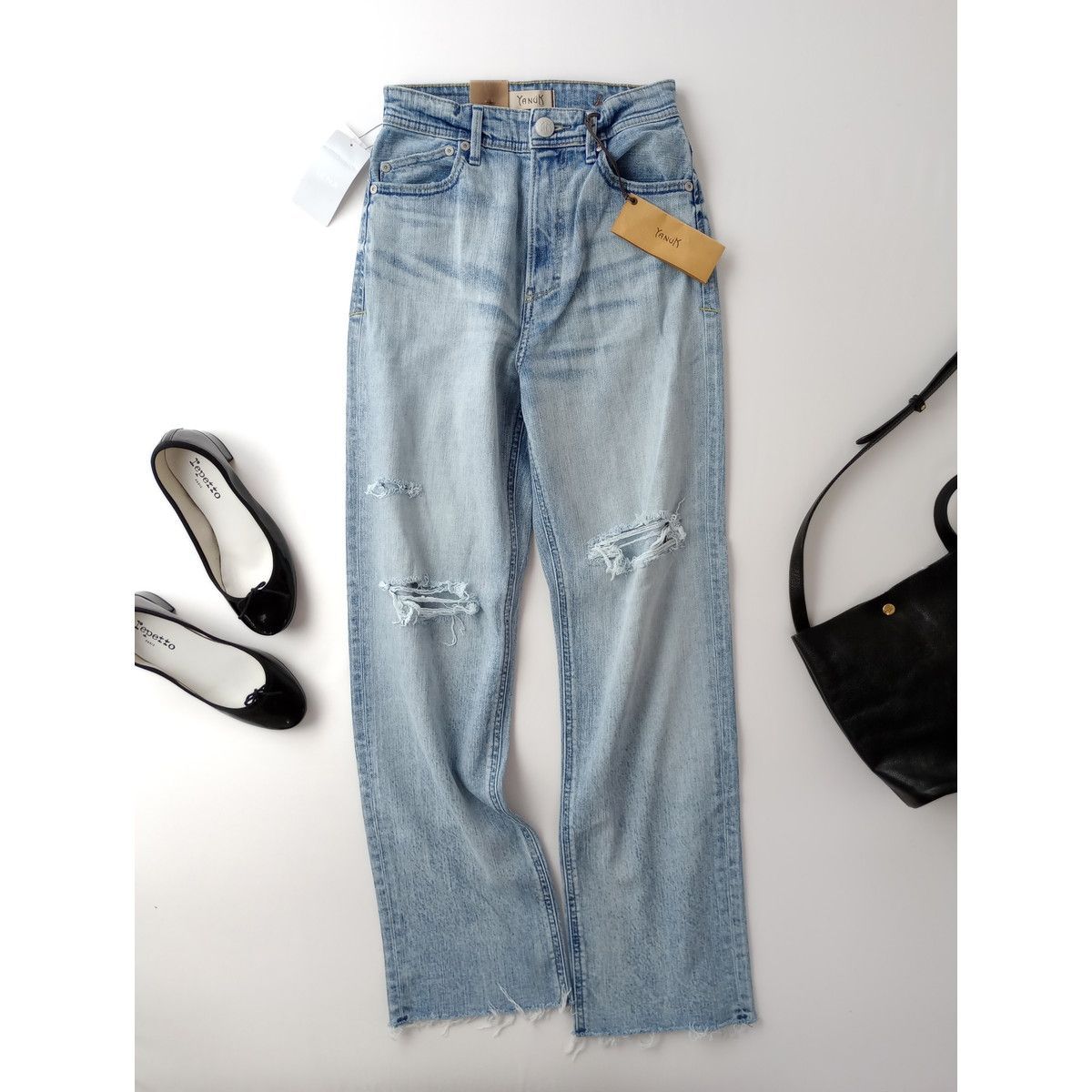 23SS 定価30800円 YANUK ヤヌーク LEA BOYS STRAIGHT DMF クラッシュ デニム パンツ 23 111T＋3780 26H