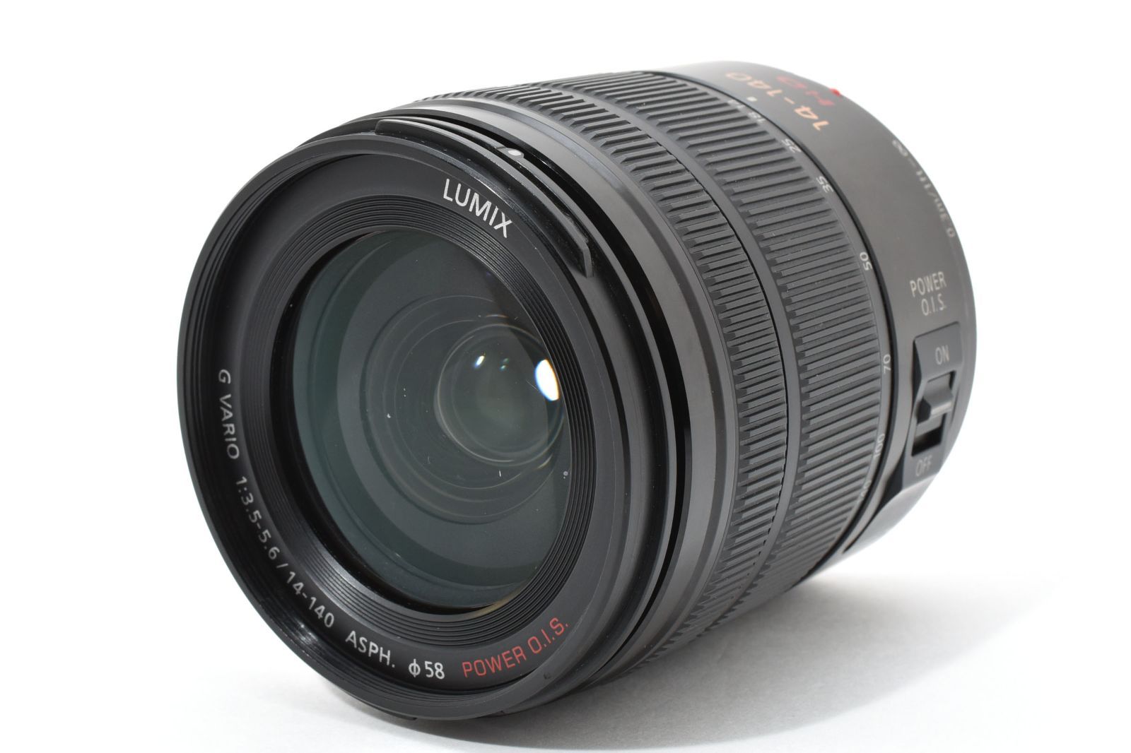 上 パナソニック Panasonic LUMIX G VARIO 14-140mm F3.5-5.6 ASPH. POWER O.I.S. ブラック 完動品 13P53A510024