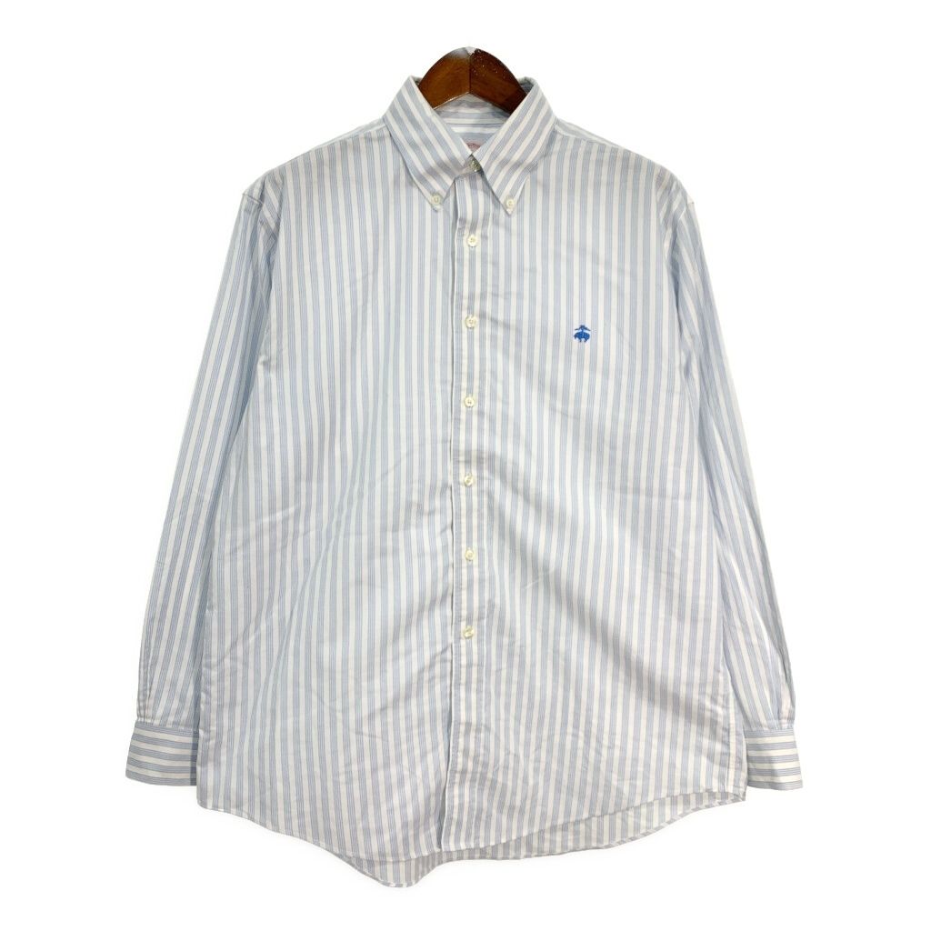 Brooks Brothers ブルックスブラザーズ ボタンダウン 長袖シャツ ストライプ ホワイト (メンズ L) 中古 古着 T1392