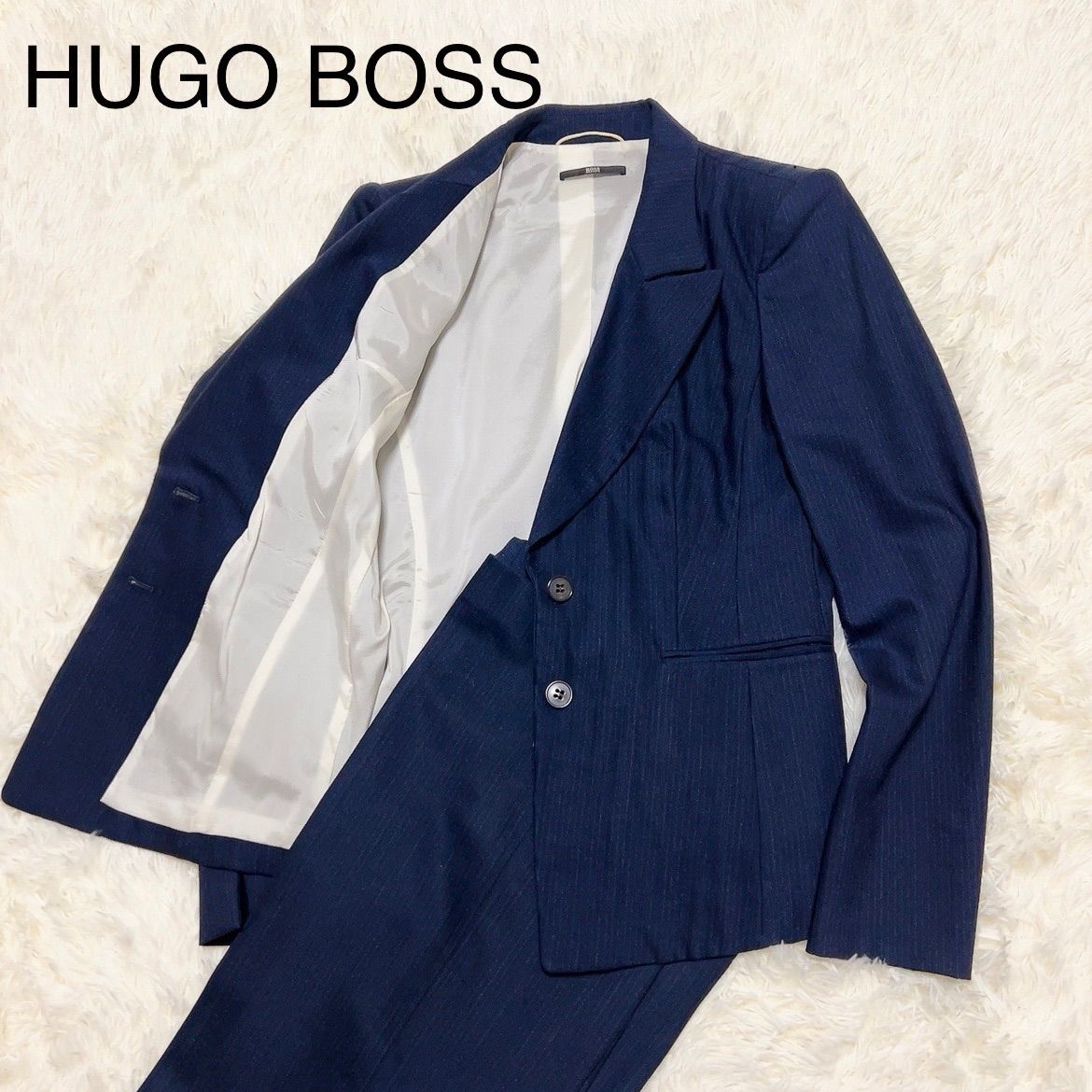 画像で状態をご確認下さい[美品]HUGO BOSS レディース パンツスーツセットアップ　38 ブラック